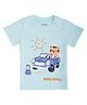 Pantaloons Baby Cotton Knit Half Sleeves Animal Printed Tee - Aqua Blue