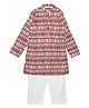 Indus Route by Pantaloons Cotton Woven Full Sleeves Shibori Printed Kurta Pyjama Set - Red