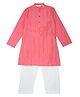 Indus Route by Pantaloons Cotton Woven Full Sleeves Pintuck Kurta Pyjama Set - Pink