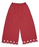 Akkriti by Pantaloons Cotton Woven Floral Embroidered Pants - Red