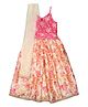 Akkriti by Pantaloons Woven Sleeveless Zari Floral Embroidered Lehenga Choli With Dupatta Set - Pink