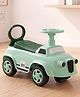 Babyhug Car Shape Deluxe Manual Ride-On Green| Foot-to-Floor Operation| High Backrest| Comfortable Seat| Chu Chu Horn| Under Seat Storage| Toy for 2+ Years Boys & Girls| Activity Gifting Option