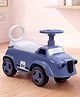 Babyhug Car Shape Deluxe Manual Ride-On Blue| Foot-to-Floor Operation| High Backrest| Comfortable Seat| Chu Chu Horn| Under Seat Storage| Toy for 2+ Years Boys & Girls| Activity Gifting Option