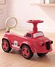 Babyhug Car Shape Deluxe Manual Ride-On Pink| Foot-to-Floor Operation| High Backrest| Comfortable Seat| Chu Chu Horn| Under Seat Storage| Toy for 2+ Years Boys & Girls| Activity Gifting Option