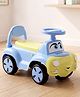 Babyhug Kids Manual Push Ride-On with Music & Light Blue Yellow| Foot-to-Floor Operation| High Backrest| Under Seat Storage|Toy for 15 Years Boys & Girls| Activity Gifting Option