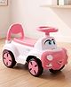 Babyhug Kids Manual Push Ride-On with Music & Light Pink White| Foot-to-Floor Operation| High Backrest| Under Seat Storage|Toy for 15 Years Boys & Girls| Activity Gifting Option