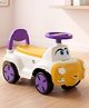 Babyhug Kids Manual Push Ride-On with Music & Light Orange White| Foot-to-Floor Operation| High Backrest| Under Seat Storage|Toy for 15 Years Boys & Girls| Activity Gifting Option