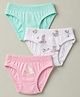 Babyhug 100% Cotton Single Jersey Knit Panties With Bunny & Floral Print Pack of 3 - White, Pink & Sea Green