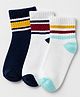 Honeyhap Premium Cotton Bamboo Blend Knit Ankle Length Socks Pack of 3 in Navy Blue White