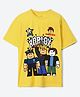 Wear Your Mind Cotton Knit Roblox Featuring Half Sleeves Characters Printed Oversized Tee - Yellow