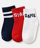 Honeyhap Premium Cotton Blend Bamboo Knit Ankle Length Socks Pack of 3 in Red White Navy Blue