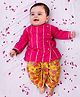 BownBee Cotton Woven Full Sleeves Gota Lace Embellished Kurta & Dhoti Set - Pink