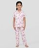 Nottie Planet Cotton Knit Half Sleeves Popscicle Printed Coordinating Shirt & Pajamas Night Suit Set - Pink