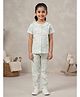Nottie Planet Cotton Knit Half Sleeves Bunnies Printed Coordinating Shirt & Pajamas Night Suit Set - Pista Green