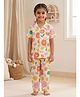 Nottie Planet Cotton Knit Half Sleeves Floral Printed Coordinating Shirt & Pajamas Night Suit Set - Multi Colour