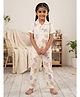 Nottie Planet Cotton Knit Half Sleeves Strawberry Printed Coordinating Shirt & Pajama Night Suit - Cream