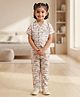 Nottie Planet Cotton Knit Half Sleeves Cars Printed Coordinating Shirt & Pajama Night Suit - Multi Colour