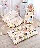 Purple Tots 100% Cotton 5-in-1 Baby Bedding Set with Carry Nest & Mosquito Net Puppy Print - Cream