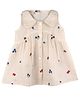 DULAAR Muslin Woven Half Sleeves Fruits Printed Dress - Off White
