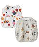 DULAAR Muslin Woven Pack Of 2 Sleeveless Abstract & Dinosaurs Printed Jhablas - Multi Colour