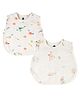 DULAAR Muslin Woven Pack Of 2 Sleeveless Sea Life & Animals Printed Jhablas - Multi Colour