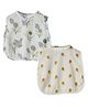 DULAAR Muslin Woven Pack Of 2 Sleeveless Lions & Floral Printed Jhablas - Multi Colour