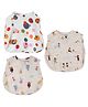 DULAAR Muslin Woven Pack Of 3 Sleeveless Abstract & Circus Theme Printed Jhablas - Multi Colour