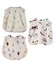DULAAR Muslin Woven Pack Of 2 Sleeveless Camping & Circus Theme Printed Jhablas - Multi Colour