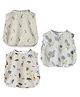 DULAAR Muslin Woven Pack Of 2 Sleeveless Animals & Floral Printed Jhablas - Multi Colour