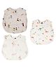 DULAAR Muslin Woven Pack Of 3 Sleeveless Children & Sea Life Printed Jhablas - Multi Colour