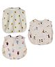 DULAAR Muslin Woven Pack Of 3 Sleeveless Lion & Circus Theme Printed Jhablas - Multi Colour