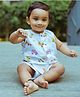 DULAAR Muslin Woven Sleeves Vehicles Printed Coordinating Tee & Shorts Set - White