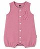 DULAAR Muslin Woven Sleeveless Bunny Embroidered Romper - Pink