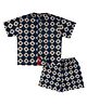 DULAAR Linen Woven Half Sleeves Floral Printed Coordinating Shirt & Shorts Set - Blue