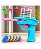 VGRASSP Foam Disc Launcher Toy Gun For Kids With Stackable Magazine And Easy Trigger Action - Flying Frisbee Soft Foam Blaster Shooter Toy - Color May Vary