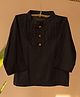 Mamarill Cotton Knit Full Sleeves Pintuck Detailed Shirt - Black