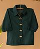 Mamarill Cotton Knit Half Sleeves Solid Shirt - Green