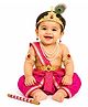 Itsmycostume Janmashtami Theme Krishna Fancy Dress Costume Set - Magenta