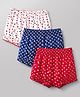 Babyhug 100% Cotton Single Jersey Knit Bloomers With Heart Print Pack of 3 - Red, White & Navy Blue