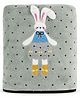 ZQBIEE Knit Polka Dots Designed Bunny Embroidered Towel - Grey