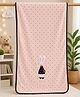 ZQBIEE Knit Polka Dots Designed Bunny Embroidered Towel - Pink