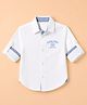 US Polo Assn 100% Cotton Woven Shirt with Full Sleeves and USPA 1890 Classic Style Print in White