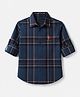 US Polo Assn 100% Cotton Woven Checks Shirt with Full Sleeves and USPA Embroidery in Teal Blue for 2-3 Years