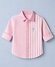 US Polo Assn 100% Cotton Woven Shirt with Full Sleeves and Striped Print in Pink for 10-11 Years