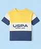 US Polo Assn 100% Cotton Knit Round Neck T-Shirt with Half Sleeves and Uspa Since 1890 Print in Blue