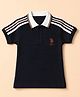US Polo Assn 100% Cotton Knit Polo Collar T-Shirt with Half Sleeves and Horseman Embroidery in Navy Blue