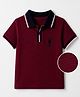 US Polo Assn 100% Cotton Knit T-Shirt with Half Sleeves and USPA Embroidery in Maroon for 2-3 Years