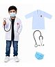 Sarvda Woven Full Sleeves Doctor Theme Fancy Dress Costume With Stethoscope & Mask - White