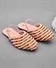 Little Palz Thread Work Embroidered & Pearl Embellished Sandals - Light Pink & Multi Colour