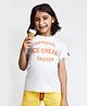 Kiggle Cotton Jersey Knit Half Sleeves Official Ice Cream Taster Text Printed Tee - Off White
